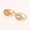 Modna biżuteria Pierłnictwo Pierścienie Kobiety uwielbia uroków ślubnych zapasów Crystal 18 -krotnie złota miedziana palec regulowany pierścień luksusowe akcesoria