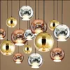 Balcony Pendant Lamp Nordic Plated Glass Ball Bedroom Hanging Light Dining Room Restaurant Chandelier Lighting fixture