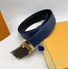 Belts Men Women Fashion Leather Designer Classic Orange Buckle Blue Colorful