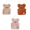 Stroller Parts Cartoon Cute Bear Wall-mounted Storage Bag Wall Hanging Pouch Pockets Soft Cotton Sundries Organizer Home Decor H055