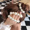 Alfinetes de cabelo Mulher Grandes Gravatas Pérolas Moda Estilo Coreano clipes banda Scrunchies Meninas Rabo de Cavalo Titulares Elástico Acessórios 221107