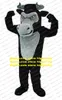 Vivid Mascot Costume Black Bull Toro Buffalo Bison Wild Ox Cattle Calf med Long Curve Grey Horns Form Yellow Eyes No.6077