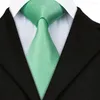 Bow Ties DN-371 2022 Summer Fresh Green Solid Single Silk Neckties Tie For Men Formal Wedding Dating Business Party Free