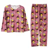 Early autumn Sleepwear cartoon thin pajamas Design Women Couple Spring Summer Pajama Set Home Textile Letters Sleepwears Suit Long2793