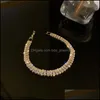 Tenis Diseño de moda 14K Chapado en oro Geométrico Zircon Pulsera de tenis para mujeres Accesorios para niñas Joyería de moda coreana Aaa Party 24 Dhnfg