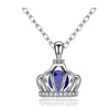 Women Crystal Crown Pendant Necklace Multicolor Crown Chain Necklaces Gift for Love Girlfriend