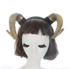 Headbands Gothic Halloween Women Girls Headband Sheep Horn Forest Animal Cosplay Costume Hair Hoop Demon Evil Plastic Party Po Props 221105