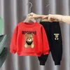 2022 New Baby Sets Suit Men039S 및 Women039S Spring and Autumn Bear Pattern Multicolor Cute Casual Wear2410052