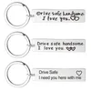 Key Rings Fashion Keyring Drive Safe Name Stainless Steel Keychain Couples Women Men Friend Family Chain Pendant Jewelry Chains Drop Smtex