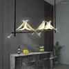 Lampadari FSS Nordic Modern Bird Long Rectangle Magpie LED Lampada per Living Dining Bar Room Creative