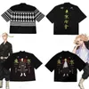 Tokyo Revengers Cosplay jas anime zwarte witte top voor zomer Hanagaki takemichi Ken ryuguji haori kimono tee mannen shortsleeve j220720