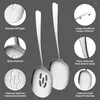 Наборы для обеда 4PCS x-Large Serving Spoons Set 12 '' Скусовая серебристое серебристое серебристое серебро.