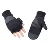 Cinq doigts gants 1 paire mode hiver chaud coupe-vent sans doigts cyclisme durable confortable noir flip mâle antidérapant 221105