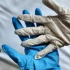 Nitrilowe rękawiczki żywności czarny biały niebieski eksperymentalna konstrukcja pieczenia anty-skuwka