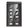 Boîte en enrouleur en bois automatique Luxury Highend 6 Slot Automatic Es Box Antimagnétique Mute Case Clock S J220825 J220906237R6459604