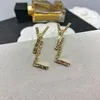 Brincos de designer de moda para mulheres joias letra de ouro brinco de designers femininos Hoops Party Wedding Ear Studs pingentes heanpok com caixa