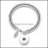 Braccialetti con ciondoli Bracciale in acciaio inossidabile con bottoni a pressione allo zenzero Charms Gioielli Fit 18Mm Nn667 Braccialetti con consegna a goccia Dhqsr