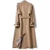 2022 Women's Trench Coats windbreaker medium long style new Grid bigger sizes Korean large coat in spring and autumn L221107