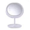 Table Lamps LED Desktop Cosmetic Mirror Artifact Light Compensation With Lamp Dormitory Dressing Folding Portable Makeup