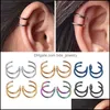 Stud Stud Titanium 2 Rings Ear Cuff Clips On Cartilage Ring No Piercing Body Jewelry Drop Delivery Earrings Dhd9I