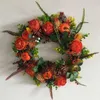 Декоративные цветы осенний декор венок из тыкв тыквенный ротан