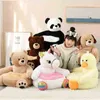 Kawaii karikatür oyuncak ayı panda unicorn ördek çocuk koltuk peluş oyuncaklar koltuk bebek yuvası uyku yatağı yetişkin yastık dolu yastık j220729