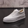 British Style Wedding Dress Party Shoes Fashion Breathable White Vulcanized Sports Casual Sneaker Round Toe Thick Bottom Business Leisure Walking Loafers C38