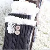 Socks Hosiery 1 Pair Warm Knitted Socks To The Knee Women Leg Warmers Knitting Gaiters Long Legwarmers Polainas Renda Bota T221107