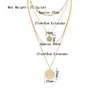Colares de pendentes 2022 chegadas de coloração de ouro da moda Coloque em camadas redondas em camadas de quatro linhas para mulheres do presente de joias de garotas