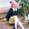 Anime Spy X Ailesi Anya Sahte Pembe Sevimli Cos Wig Isıya Dayanıklı Sentetik Çocuklar Siyah Elbise Kawaii Kızlar Parti Cosplay Kostümleri J220720