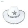 Berets Performance Hat Cowboy Star Sequin Kids Party Cosplay For Men Cowgril Adult Costume