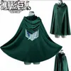 Japansk hoodie attack titan kappa shingeki no kyojin scouting legion cosplay costume anime cosplay green cape mens kläder j220720