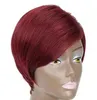 Hair Lace Wigs Female Short Hair Partial Division Wine Red Chemical Fiber Headgear Pixie Wigs