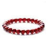 Brin goutte 6mm naturel véritable vin rouge grenat cristal rond perles claires extensible bracelets porte-bonheur mode femmes Bracelet en pierre