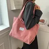 Abendtaschen Leinwand Frauen Umhängetasche Weibliche Student Tote Shopper 2022 Große Cord Mode Mädchen Bookbag Baumwolltuch Frau Handtasche