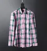 designer Mens Dress Shirt casual Slim Silk T-shirt Long sleeve Casual business clothing plaid men asian szie M-3XL #08