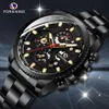 ForSining Mechanical Watch Mens Multi-Function rostfritt vattentätt komplett kalender Militära automatiska klockor Montre Relogio T2189X