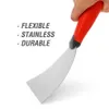 Goldblatt 2PC Putty Knife rostfritt stål Flex Joint Knifo -kit med Hammer End Soft Grip T200602316P
