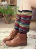 Socks Hosiery 2020 New Winter And Autumn Leg Warmers Bohemia Fashion Knee Pad Warmth Anti-arthritis Boot Cuffs T221107