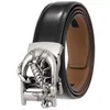 Belts Genuine Leather Belt For Men Fashion Mens Dress Ratchet Slide With Removable Automatic Alloy Buckle