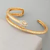 Bangle Boho Luxury Sparkling Crystal Diamond Serpent Bracelet Women 2023 Gold Color Metal Adjustable Bracelets Girls Fashion Jewelry