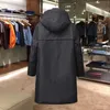 デザイナーメンズジャケットロングジャケット、パーカートレンチコート暖かい冬の厚いジップフード付き男性ゆるい特大の逆三角形3xl