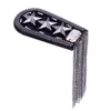 Broches vijfpuntige ster Tassel Epaulet Rhinestone schouderbord kostuumbadge decor voor man vrouwen