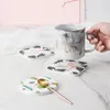 Table Mats Geometric European Coasters Pad Round Mat Stand For Mugs Anti Slip Drink Insulated Kitchen Furniture
