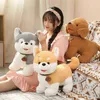 Kawaii Plushie Symulacja psów Plush Animale Toy Pchana Husky Teddy Shiba Inu Doll for Girls Ldren Christmas New Year Prezenty J220729