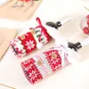 2023 New Christmas Decorative Articles Knitted Button Snow Wine Bottle Cover Creative Champagne Red