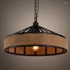 Подвесные лампы ретро веревочные лампы Потолок американская страна люстр кухня столовая подвесные светильники домашний декор светильники