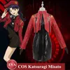 En stock Cos Eva Katsuragi Misato Eva Costume Femme Théâtre Version Cosplay Pu Cuir Uniforme Halloween J220720