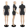 Jumpsuits voor dames rompers zomer zomerse mouw ritssluiting bovenaan met zakken jumpsuit romper 5 kleur selecteer maat s-2xl