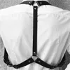 Cinture Donne semplici Uomini maturi Gentiluomo Cintura regolabile per imbracatura pettorale in pelle Cintura nera Punk Fantasia Costume Accessori di abbigliamento